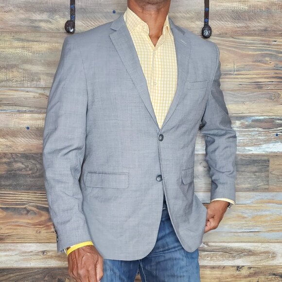 Penguin an Original Gray Wool Blend Dual Vent Sport Jacket Blazer 40R - Picture 10 of 11